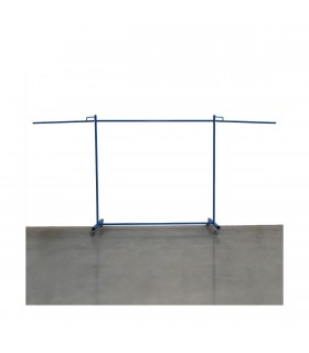 MOBILE STRUCTURE WELDING SCREEN WITH WHEELS AND ARMS
