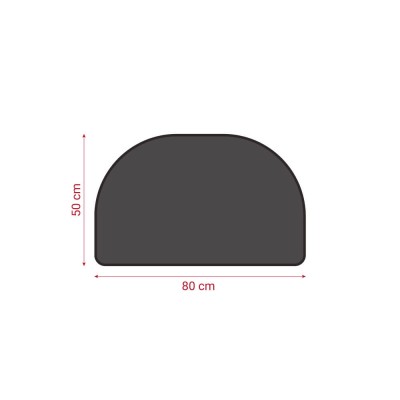 Semi-circular fire resistant insulating carpet for fireplace