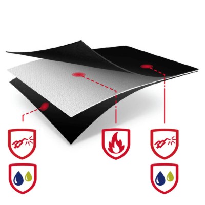 tejido ignífugo impermeable para mantas y cortinas soldadura
