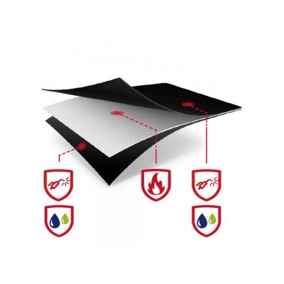 tejido ignífugo impermeable gris para mantas y cortinas soldadura